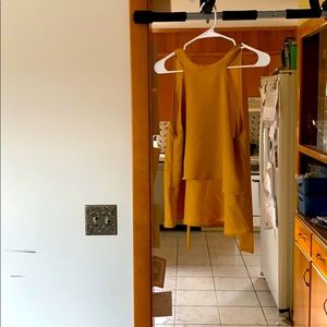 Yellow chiffon dressy tank top